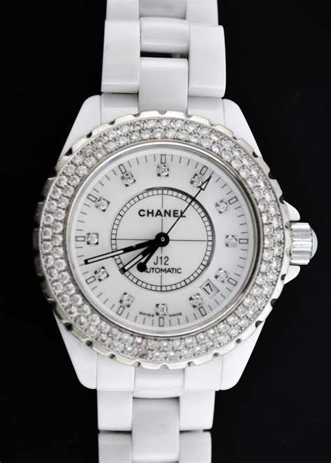 chanel j12 white watch diamonds|Chanel j12 watch price list.